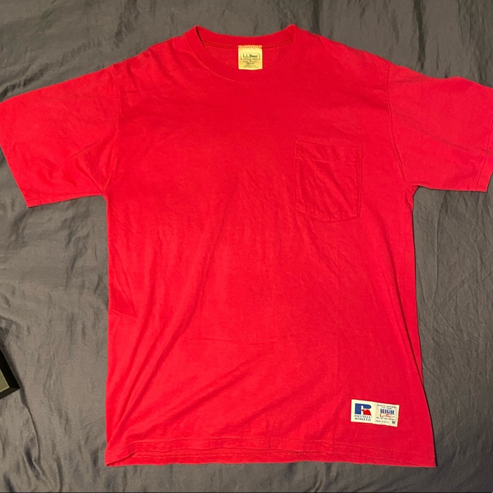 Mens Vintage L.L. Bean/Russell Athletic Single Stitch NWOT Pocket T Shirt